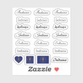 Elegant script Indiana & Indiana Vlag /name Set Sticker (Vel)