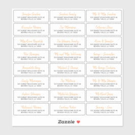 Elegant script individuele gast adresetiketten sticker