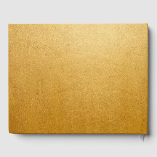 Elegant Script Initiaal Bruiloft Monogram Goud Gastenboek (Achterkant)