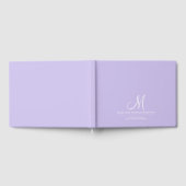 Elegant Script Initiaal Bruiloft Monogram Lavendel Gastenboek (Volledig)