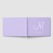 Elegant Script Initiaal Bruiloft Monogram Lavendel Gastenboek (Volledig)