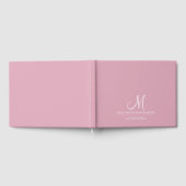 Elegant Script Initiaal Bruiloft Monogram Roze Gastenboek (Volledig)