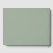 Elegant Script Initiaal Bruiloft Monogram Sage Gro Gastenboek (Achterkant)