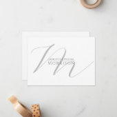 Elegant Script Initiaal Koppel Naam Monogram Notitiekaartje (Voorkant / Achterkant in situ)