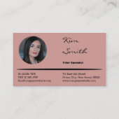 Elegant Script Initialen Hair Stylist Roze Visitekaartje (Achterkant)