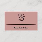 Elegant Script Initialen Hair Stylist Roze Visitekaartje (Voorkant)