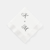 Elegant Script Initialen White Wedding Coined Servet (Hoek)