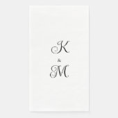 Elegant Script Initialen White Wedding Servet (Voorkant)