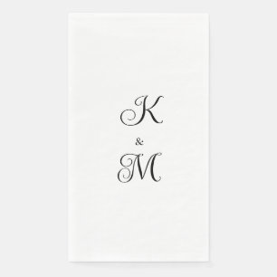 Elegant Script Initialen White Wedding Servet