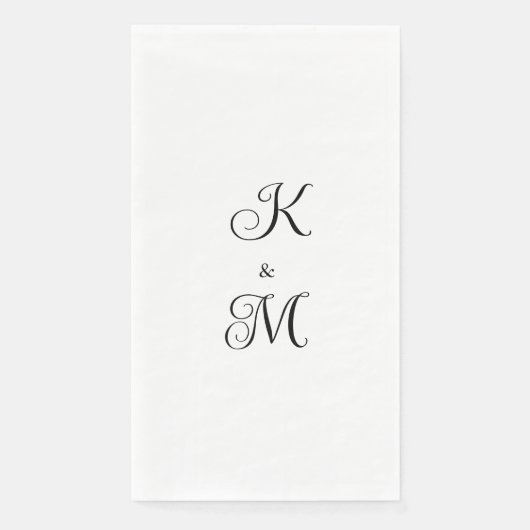 Elegant Script Initialen White Wedding Servet (Voorkant)