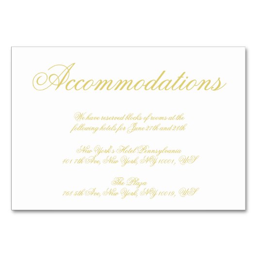 Elegant Script Island Citrus Accommodation Cards Kaart (Voorkant)