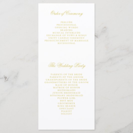 Elegant Script Island Citrus Wedding Programs Programmakaart (Achterkant)