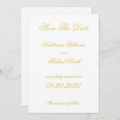Elegant Script Island Citrus Wedding Save The Date Kaart (Voorkant / Achterkant)