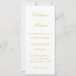 Elegant Script Island Citrus Yellow Wedding Invite Kaart
