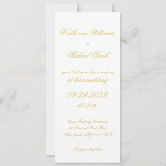 Elegant Script Island Citrus Yellow Wedding Invite Kaart (Voorkant)