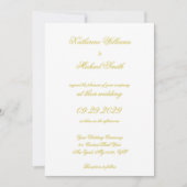 Elegant Script Island Citrus Yellow Wedding Kaart (Voorkant)
