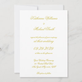 Elegant Script Island Citrus Yellow Wedding Kaart