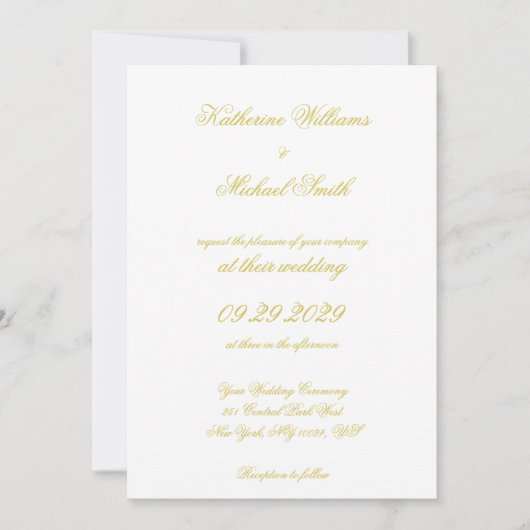 Elegant Script Island Citrus Yellow Wedding Kaart (Voorkant)