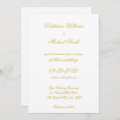 Elegant Script Island Citrus Yellow Wedding Kaart (Voorkant / Achterkant)