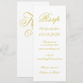 Elegant Script Island Citrus Yellow Wedding RSVP Kaart (Voorkant / Achterkant)
