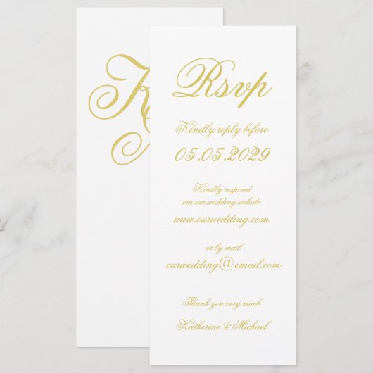 Elegant Script Island Citrus Yellow Wedding RSVP Kaart (Voorkant / Achterkant)