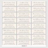 Elegant Script Ivory Cream Wedding Guest Address Sticker (Vel)