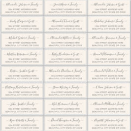 Elegant Script Ivory Cream Wedding Guest Address Sticker