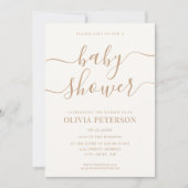 Elegant Script Ivory Tan Baby shower Kaart (Voorkant)