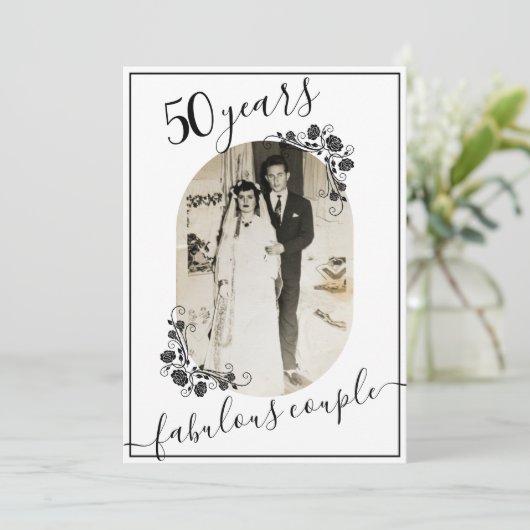 Elegant script Jubileum Afbeelding 50e jaar Kaart (Staand voorkant)