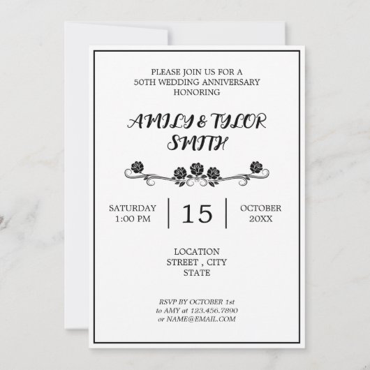 Elegant script Jubileum Afbeelding 50e jaar Kaart (Achterkant)