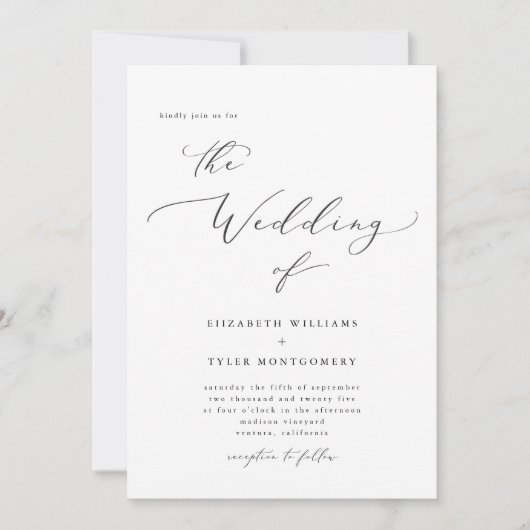 Elegant script kaart (Voorkant)
