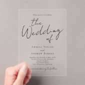 Elegant script kalligrafie eenvoudige formele brui acryl uitnodigingen (Insitu (Draagbaar))