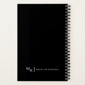 Elegant Script kalligrafie gepersonaliseerd zwart Notitieboek (Achterkant)