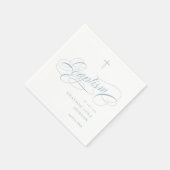 Elegant Script kalligrafie stoffige blauwe jongens Servet (Hoek)