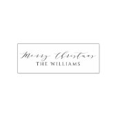 Elegant Script Kalligrafie Vrolijk Kerstfeest Fami Zelfinktende Stempel (Design)