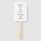Elegant script kalligrafie wit bruiloft programma handwaaier (Voorkant)