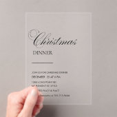 Elegant Script Kerst Diner Acryl Uitnodigingen (Insitu (Draagbaar))