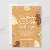 Elegant Script Kerst Koekjes Uitwisseling Feest Kaart (Voorkant)