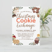 Elegant Script Kerst Koekjes Uitwisselingsfeest Kaart (Staand voorkant)
