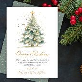 Elegant script kerstboom niet foto kerst feestdagenkaart