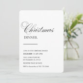 Elegant script kerstdiner kaart (Staand voorkant)