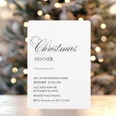 Elegant script kerstdiner kaart