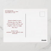 Elegant Script-kerstfoto's voor sierdoeleinden Gol Folie Feestdagen Briefkaart (Achterkant)