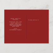 Elegant Script-kerstgroet | Rood Briefkaart (Achterkant)