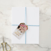 Elegant script Kerstmis foto vakantie Cadeaulabel (Met Touw)