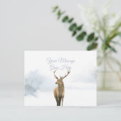 Elegant Script Kerstvakantie Winter Hert Briefkaart (Staand voorkant)