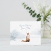 Elegant Script Kerstvakantie Winter Vos Briefkaart (Staand voorkant)