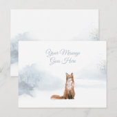 Elegant Script Kerstvakantie Winter Vos Briefkaart (Voorkant / Achterkant)