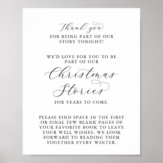 Elegant Script Kerstverhalen Poster (Voorkant)
