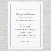 Elegant Script Klassiek Wit Zwart Formele Bruiloft Kaart
